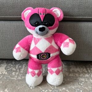 Mighty Morphin Pink Power Ranger Plush Bear - Limited Edition  RARE Build A Bear